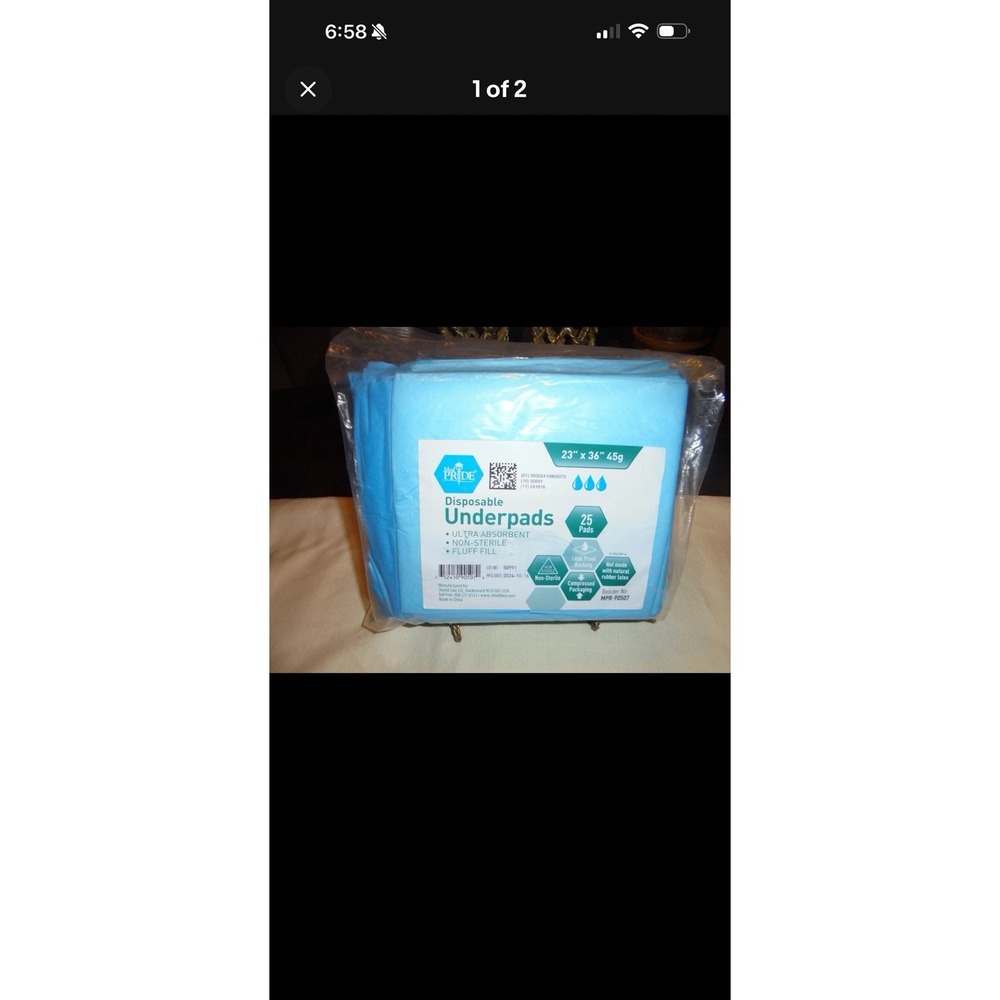 MED PRIDE DISPOSABLE UNDERPADS - 25 PADS - 23"‎ X 36"